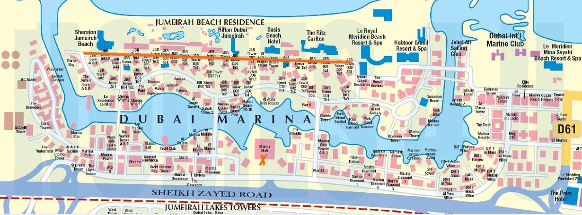JBR ನಕ್ಷೆ ದುಬೈ